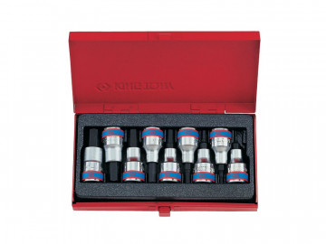 Набор торцевых насадок 1/2", HEX, 3-14 мм, L = 60 мм, 9 предметов KING TONY 4110PR