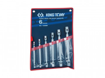 Набор торцевых ключей с шарниром, 8-19 мм, 6 предметов KING TONY 1A06MR