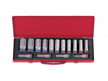 Набор глубоких торцевых головок 1/2&quot, шестигранные, 10-32 мм, 15 предметов KING TONY 4315MR