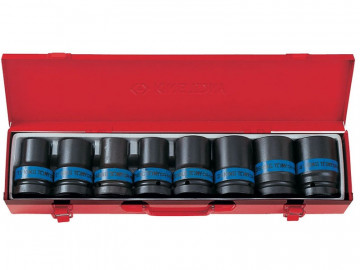 Набор ударных торцевых головок 1&quot, шестигранные, тонкостенные, 17-41 мм, 8 предметов KING TONY 8408MP
