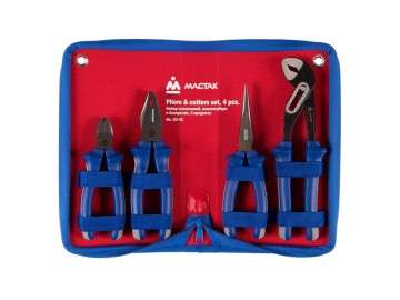 Набор пассатижей и бокорезов, 4 предмета, в футляре на молнии МАСТАК 03-4Z